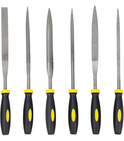 High Carbon Steel Needle Files With Rubber Handles 10-Piece Needle File ...