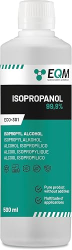 EQM - ECO-301 - Isopropyl Alcohol 99,9% Pure - Isopropanol 500 ML - Cleaning of electronic components, lenses and screens - Household cleaning - 3D Printing
