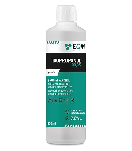 EQM - ECO-301 - Isopropyl Alcohol 99,9% Pure - Isopropanol 500 ML - Cleaning of electronic components, lenses and screens - Household cleaning - 3D Printing