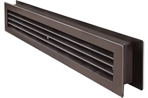 La Ventilazione PT489M Griglia di Ventilazione in Plastica Rettangolare 480x98 mm Telescopica, Marrone