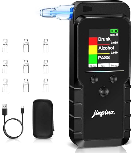 Etilometro Professionale Portatile – Tester Alcol Digitale Con Display, Igienico Senza Contatto, Ricaricabile USB