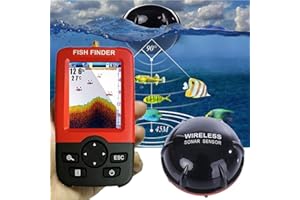 Uticon Fish Finder, Lake Sea Fishing Smart Portable Fish Finder Depth Alarm Wireless Sonar Sensor