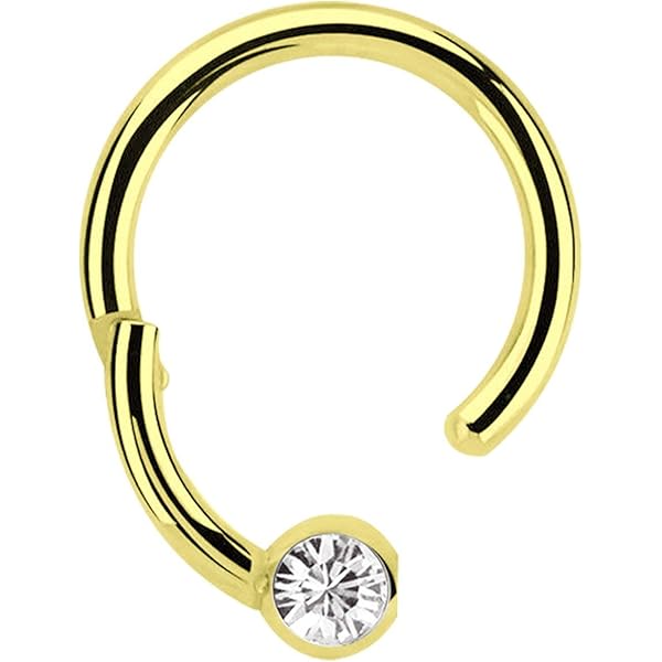 Anello Piercing Titanio BCR 1,6mm Con Sfera Di Cristallo Glitter - Foto 2