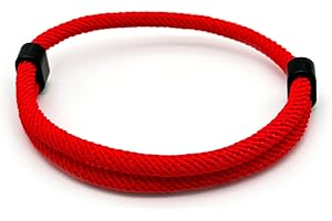 EVEMATE Paracord Bracelet nautical rope for men and women | Adjustable surfer sailor nylon band | Simple bracelet for everyday wear, outdoors and leisure (Red)