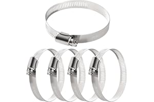 YIXISI 5 Pezzi 59-82 mm Fascette Stringitubo, 304 Fascette Stringitubo in Acciaio Inox, Regolabili Collare di Serraggio Fascette, per il Fissaggio di Tubi e Tubi