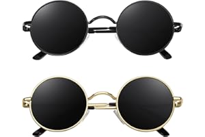 CGID Occhiali da Sole Polarizzati Uomo Donna Classici Retro Stile Lennon Rotondi Circolari Tondi Protezione UV