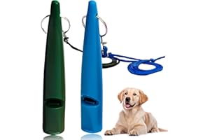 SilverChry Paquet de 2 Sifflet pour Chien avec Lanière, Sifflet pour Chien Professionnel Sifflet, Obtenez Un Chien Bien Élevé pour Faciliter la Communication Entre Vous Et Votre Chien