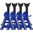3 Ton Capacity Each Axle Stand for Vehicle Caravan Stand Lifting Heavy Duty Metal Steel Axle Jack Stand Car Support Holding Stand Quick Release Ratchet Adjustment for Garage Workshop Usage Pack of 4