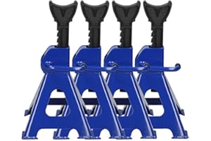 FEIDAK 3 Ton Capacity Each Axle Stand for Vehicle Caravan Stand Lifting Heavy Duty Metal Steel Axle Jack Stand Car Support Holding Stand Quick Release Ratchet Adjustment for Garage Workshop Usage Pack of 4