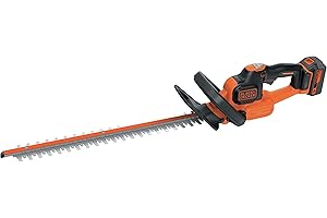 Black+Decker Akku-Heckenschere (18 V 4,0Ah, Antiblockierfunktion, 50 cm Schwertlänge, 18 mm Schnittstärke, für mittlere Hecken) GTC18504PC