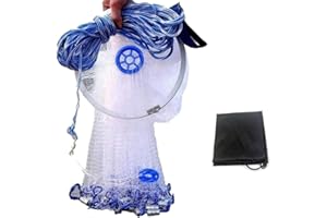 EASY BIG Wurfkescher mit Aluminiumrahmen, 0,8 Zoll Maschenweite, 7,8–13,8 Fuß Durchmesser