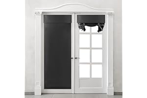 CTDMJ Door Curtain for Living Room, 1 Panel Blackout Curtains Bedroom Thermal Curtains French Door Curtains Windproof Curtain No Drilling Portable Tie Up Shades Window, 26x69-Inch,Black