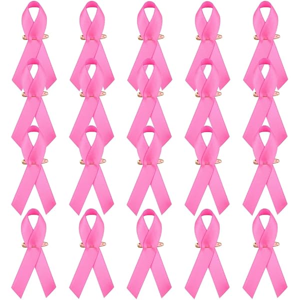 50 Spille A Nastro Rosa Per Sensibilizzazione Cancro Al Seno - Nastri Satino Con Spilla Da Balia - Foto 11