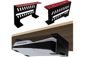 Chanvoo Untertischhalterung für PS5 Slim/PS5, Aluminium, kompatibel mit PlayStation 5/PS5 Slim Disc und digitaler Konsole, kein Bohren (schwarz)