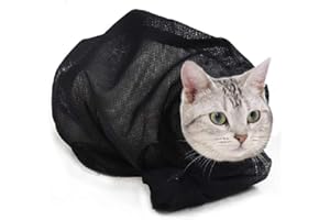 ASOCEA Katze Baden Tasche Katze Pflege Tasche Verstellbare Katze Dusche Netto Tasche Multifunktionale Tasche für Haustiere Vorbeugend Anti-Beißer Anti-Kratzer Nagel Trimmen Reinigung Pflegen