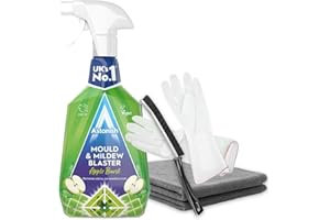 PackPioneer Mould Remover Spray Kit for Walls, Ceilings, Bathroom & Tiles | Anti-Mould Cleaning Set with Gloves, Brush & Cloth | Black Mould Killer, Mildew Cleaner, Grout & Limescale Remover