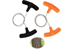 YOWFOND 2 pezzi catena sega a mano per legno con manico, sega a filo, filo da taglio, mini sega a nastro a forma di U, sega a mano per attrezzature di sopravvivenza