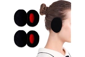 TSUWNO 2 Paar komfortable Ohrenschützer für Damen, Herren und Kinder - Fahrrad Earmuffs - Wind- & Wärmeschutz - Plüsch Fleece - Winter Ohrwärmer - Stirnband Muffs - Einheitsgröße