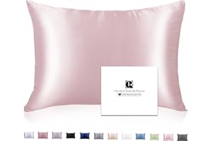 ‎RAVMIX SeidenKissenbezug 40x80, Ravmix Kissenbezüge aus Seide, für Haar und Haut, mit verstecktem Reißverschluss, beide Seiten Seide, Maulbeerseide Kopfkissenbezug 40x80, 1 Stück, Rosa