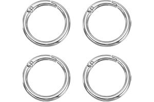 PATIKIL Spring O Rings, 4Pcs 1.3 Inch Metal Round Clips Keyrings Snap Buckle Clasps for Keychains Bags Purses Straps Dog Leashes DIY Crafts, Silver 33mm