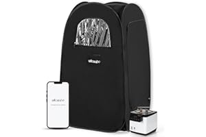 Sauna a Vapore Portatile WillowyBe, Camera Spa Personale per Casa con Bluetooth, Vaporizzatore, Tenda per Sudore, Sedia Sauna Pieghevole, Sauna Personale per Casa (Nera)