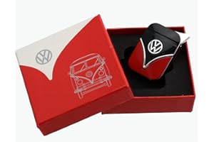 POLYFLAME Original Volkswagen Feuerzeug im Frontschild Design - in verschiedenen Farben - Geschenkset (VW-Bulli-schwarz-rot)