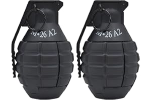 Gunyoo M26A2 Granate Spielzeug 2pcs Kunststoff Handgranaten Spielzeug für Outdoor CS Spiel Cosplay Requisiten Geschenk 14+ (Schwarz)