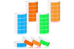 MKITNVY 400 Pezzi Braccialetti Carta Eventi, Impermeabili Braccialetti Colorati, Braccialetti Discoteca, Braccialetti Identificativi per Festival Feste Musicali Concerti Concorsi, 4 Colori - 25×2cm