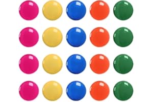 Meetory Whiteboard Magnets, 20X 30 Mm Small Fridge Magnets Strong, Mini Magnetic Counters Magnets Dots, White Board Button Magnets For Whiteboard Notice Board Refrigerator, Five Assorted Colors Random