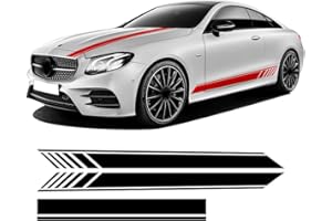 YSLR 3 Stück Motorhaube Aufkleber Seitenstreifen Rock Aufkleber, Für Mercedes Benz E-Klasse W213 S213 A238 C238 E63 AMG E43 E53 E200 E220 E300