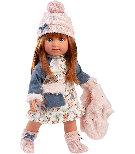 Llorens 1053553 Pop Lucy, met blauwe ogen en blond haar, Fashion Doll met zacht lichaam, incl. zwarte glitterjurk en haarband, 35 cm