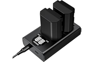 ENEGON NP-FZ100 Zestaw ładowarki 2X 2280mAh Bateria zamienna z ładowarką Dual LCD typu C do Sony NP-FZ100, Sony a6600, a1, Alpha 9, A9, Alpha 9R, A9R, Alpha 9S, A7RIII, a7 III, a7iv