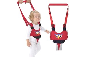 IULONEE Baby Walking Helper Maniglia Regolabile Toddler Walking Assistant Bambino Alzarsi e camminare Imparare neonato Cintura da passeggio Redini Imbracatura di sicurezza per bambini (Rosso)