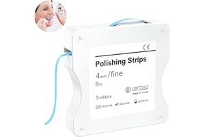 AISEELY Dental Polishing Strips, Dental Abrasive Strips, 1Pc Whitening Strip, 4mm Tooth Sandpaper Thickness Teeth Resin Tooth Interdental Grinding Tool, 6m/Rolls/Box (Blue-Fine)