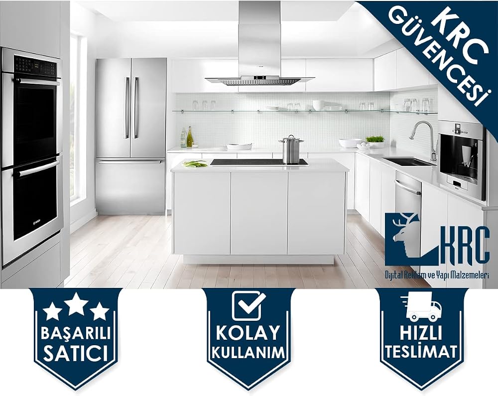 KRCDİJİTAL Mat Beyaz-Dolap ve Mobilya Kaplama Folyosu 50cmx5m Kendinden Yapışkanlı mat beyaz krcNM285