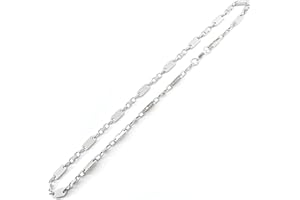 HENKi Plattenkette 60cm lang aus Edelstahl Rostfrei Silber Plättchenkette Steigbügelkette Erbsenkette