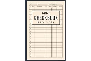 Checkbook Register Mini: Check Registers for Personal Checkbook | Checking Account Ledger Book for Small Business & Personal Use