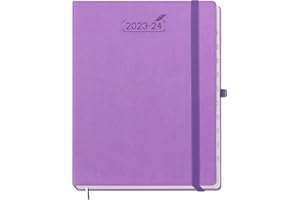 BEZEND Agenda 2024 Semainier A4 [Lavande] Agenda Hebdomadaire 2024 17 Mois D'août.'23 à déc.'24 | Couverture Rigide en Cuir PU