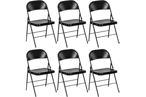 LuxNook Juego de 6 sillas de Cocina Plegables de Metal, sillas de Cocina, jardín y Camping