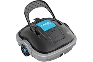 WYBOT Robot Piscine sans Fil pour 100 Minutes D'autonomie, Deux Moteurs D'entraînement, Aspirateur Piscine Parking Automatique, Nettoyeur de Piscine Hors Sol Jusqu'à 80 m²