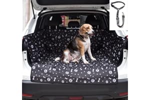 GoBuyer Waterproof Car Boot Liner Protector Covers for Dogs with Side Protection (Black) + Free Headrest Strap