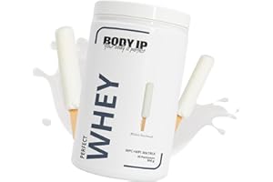 ‎BODY IP BODY IP Perfect Whey Protein Pulver | Mini Milcheis | Eiweißpulver für Protein Shake & Muskelaufbau | hoher BCAA Anteil | 30 Portionen | Whey Isolat & Konzentrat | hoher Eiweißgehalt | 900g