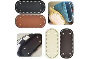 RECHCIGA 4 Stück Taschenboden Leder Taschenboden zum Häkeln Bag Bottom Shaper Kunstleder Tasche Boden 22x10cm Strickbeutel Boden PU Leder Handgewebte Tasche Pad für Handtasche Strickbeutel, 4 Farben