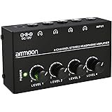 ammoon 4 Channels Mini Audio Stereo Headphone Amplifier HA400 Ultra-compact with Power Adapter