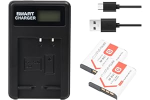 LOTUS POWER Reemplazo de Paquete de Batería NPBG1 NP-BG1 1400mAh con Cargador, Baterías NPFG1 NP-FG1 y Cargador para Cámara Sony DSC-W35 DSC-N1 DSC-T100 DSC-WX10 (1 Cargador y 2 Baterías)