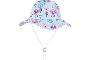 GEMVIE Sombrero Playa Bebe ala Ancha Protege Sol Verano Niña Gorra Viaje/Aire Libre,Estampado Floral Pescador Sombrero