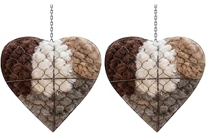 Nistmaterial für Vögel, Nistmaterial für Wildvögel aus Alpaka Faser, Nisthilfen für Vögel, Nachfüllbares Vogelhaus Nistkasten, Herz Kanarienvögel Kolibri Vogelnest, Gartendeko Vogelhaus, 2 Pc
