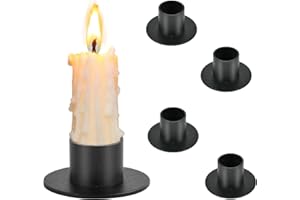 AMSIXNT 4 Pezzi Candelabro Nero, Candelieri Portacandele in Metallo, Portacandele Retrò, Candeliere Decorativo, per Matrimonio, Tavolo da Pranzo, Natale
