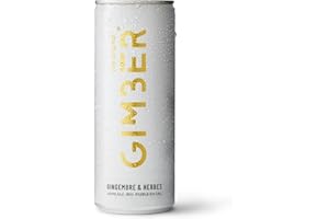 GIMBER Prêt.à.boire Original - Boisson gazeuse au gingembre - Ingrédients biologiques et naturels - Peu calorique et rafraîchissant - Palette de 12 canettes de 250ml - 3 Litres