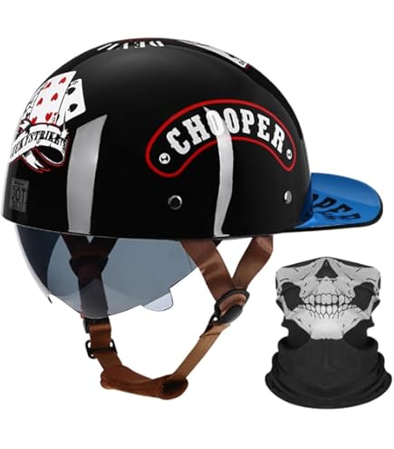 CMX German Easy Rider Half Shell Helmet Brain Cap Black : Amazon